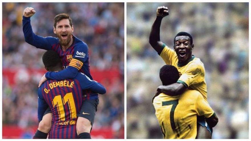 Messi repite la icónica celebración de Pelé en el Mundial del 70