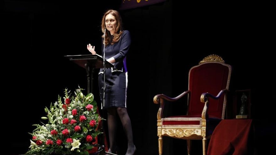 Eva Crespo durante el pregón oficial de la Semana Santa de Zamora 2019.