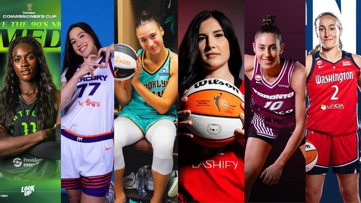 Awa Fam, Marta Suárez, Raquel Carrera, Megan Gustafson, María Conde y Alicia Flórez.