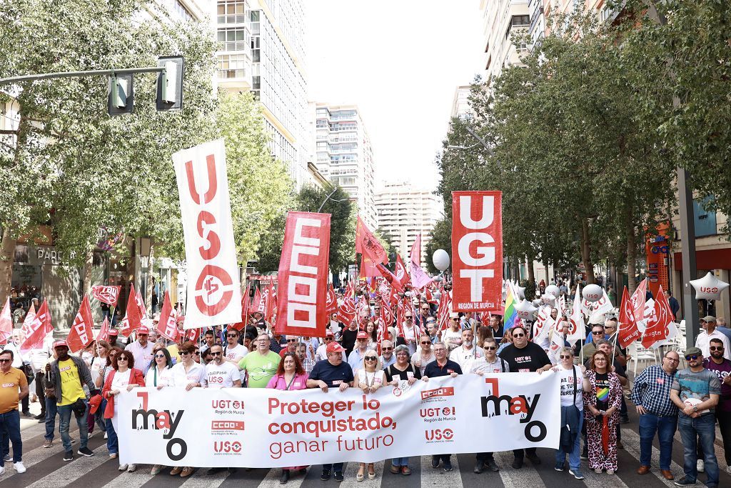 Todas las imágenes de la manifestación del 1 de Mayo en Murcia