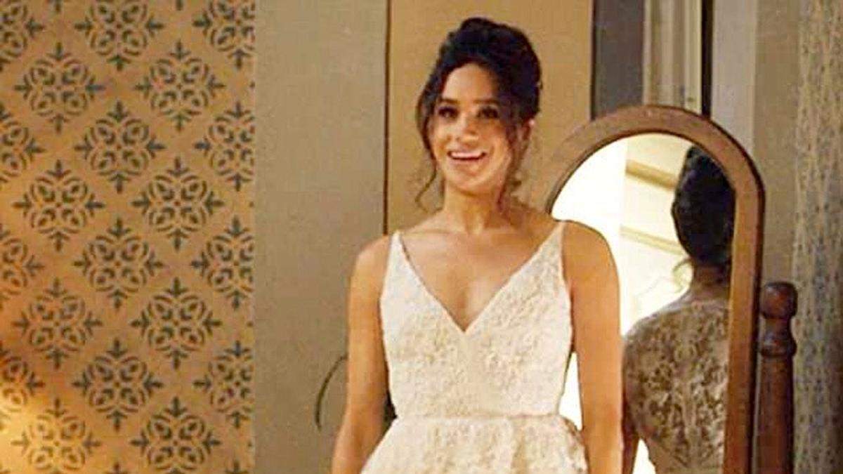 Meghan Markle vestida de novia por primera vez