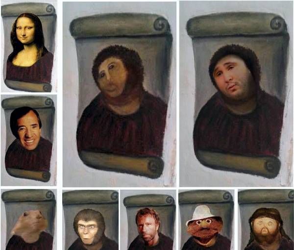 Montajes sobre el ecce homo  que figuran en las redes