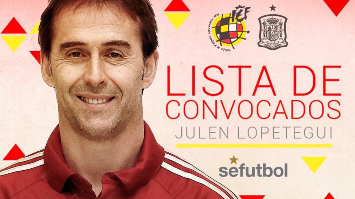 Julen Lopetegui, seleccionador español, dio la lista para los partidos contra Albania e Israel