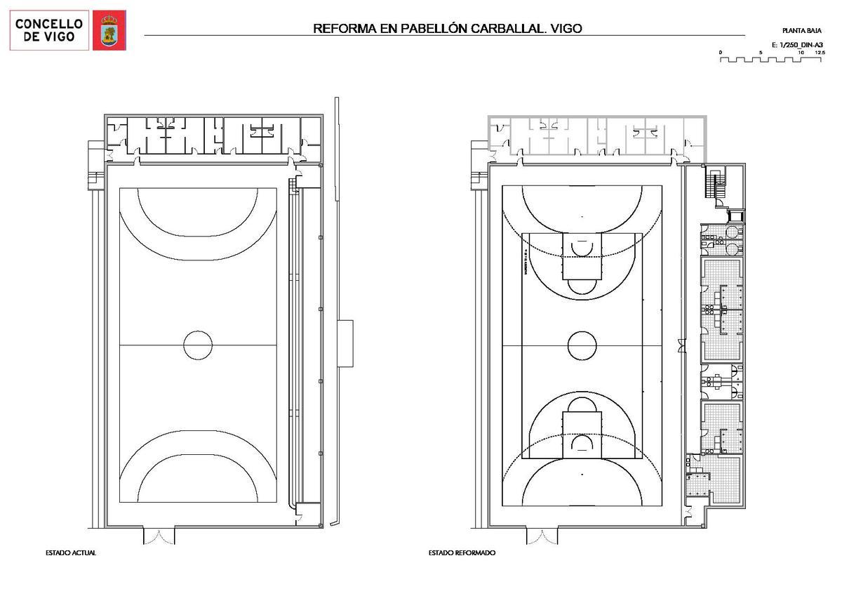 El nuevo pabellón de Carballal superará los 2,3 millones: ganará tamaño y accesibilidad