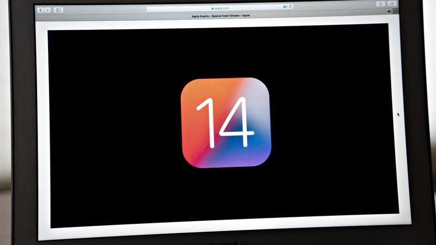 Un logo de iOS 14 publicado por Apple.