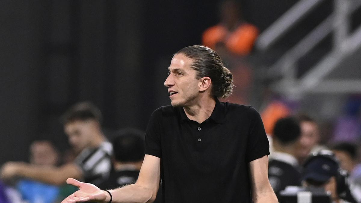 Filipe Luis en el partido de esta semana de la Copa Libertadores