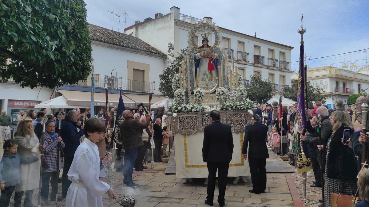 Un momento de la procesión de la Inmaculada de Bujalance.