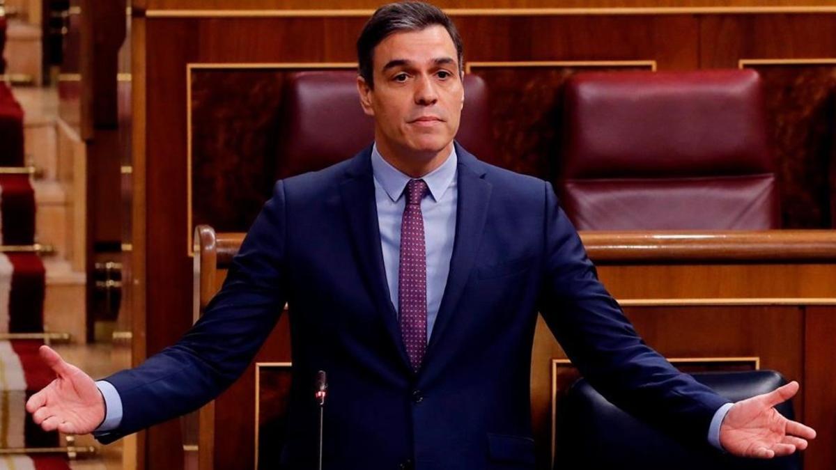 El presidente del Gobierno, Pedro Sánchez, en el Congreso.