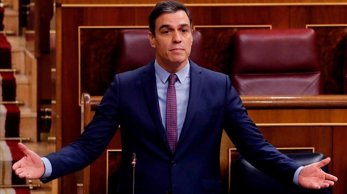 undefined53130941 spanish prime minister pedro sanchez addresses the first que200415120057
