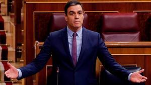 Pedro Sánchez, en el Congreso, en abril.