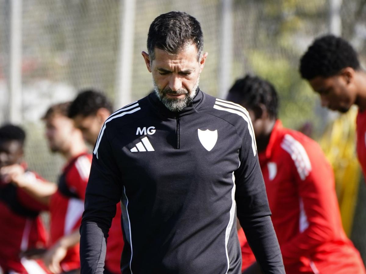 Marco García en un entrenamiento con el Sevilla Atlético