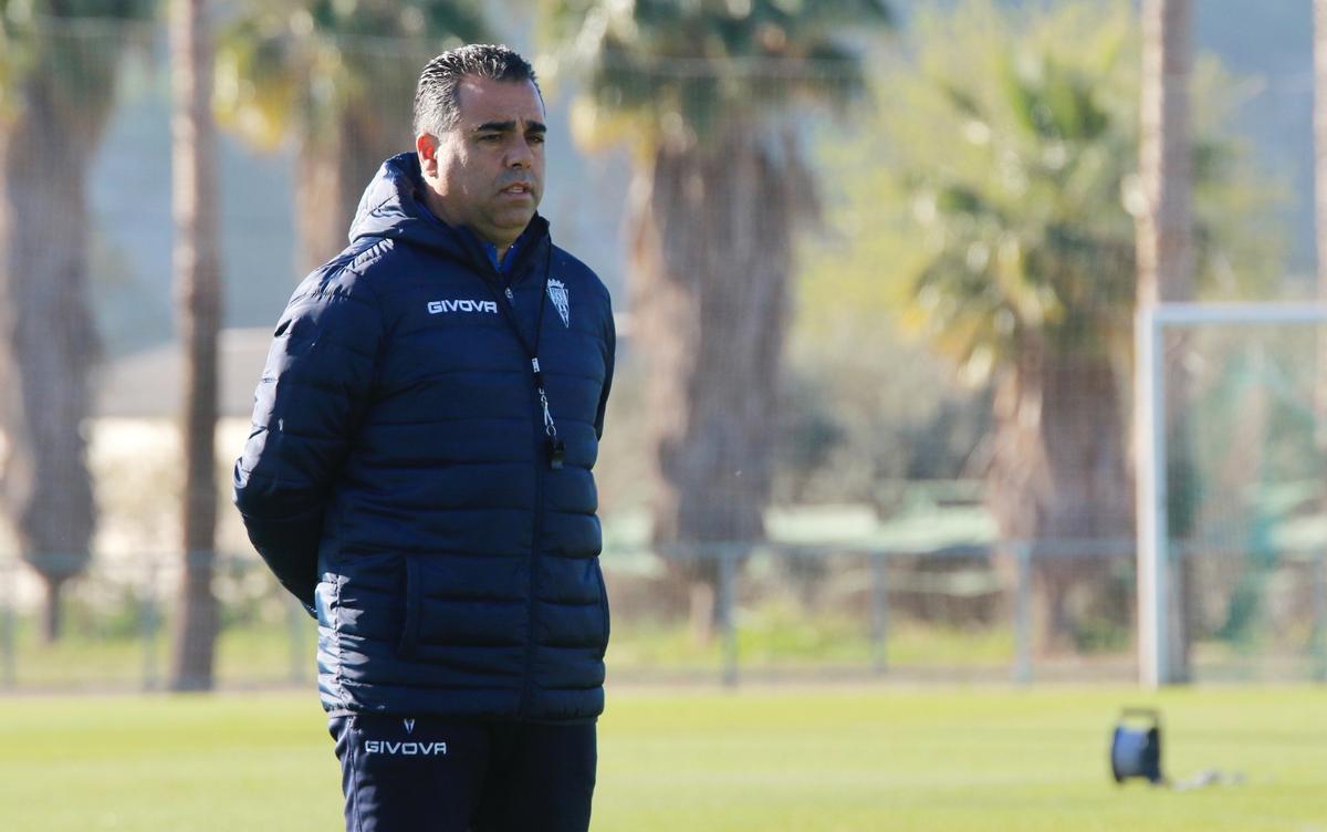 Germán Crespo, en un entrenamiento con el Córdoba CF.