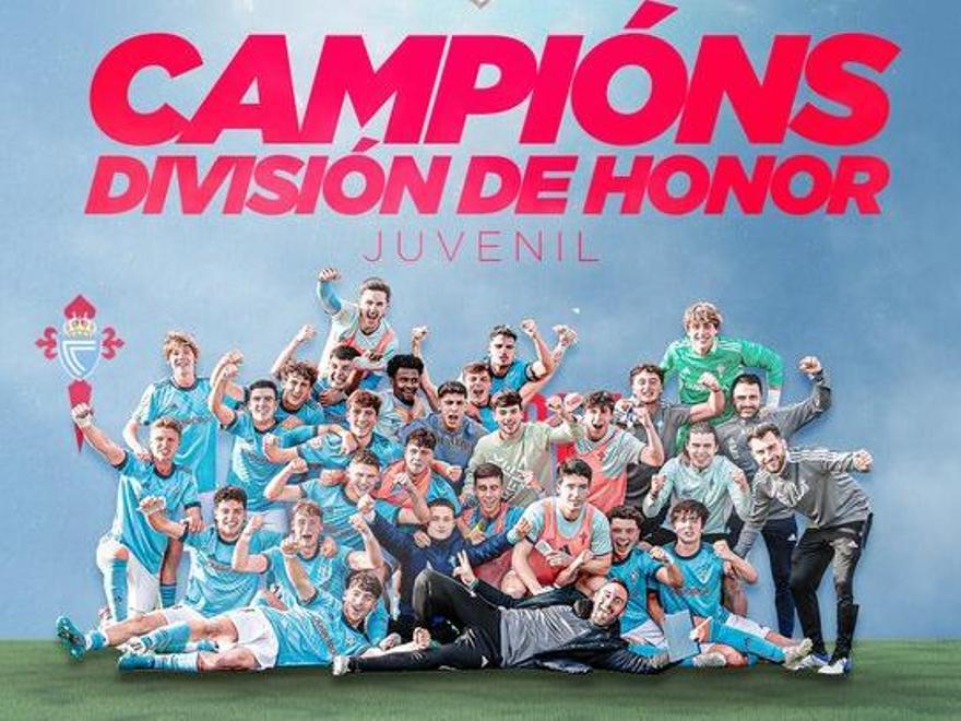 Cartel con el que el Celta celebra el título.