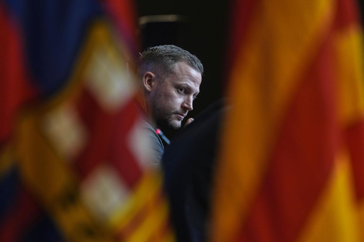 Jacob Neestrup, técnico del Copenhague, este martes en Barcelona.