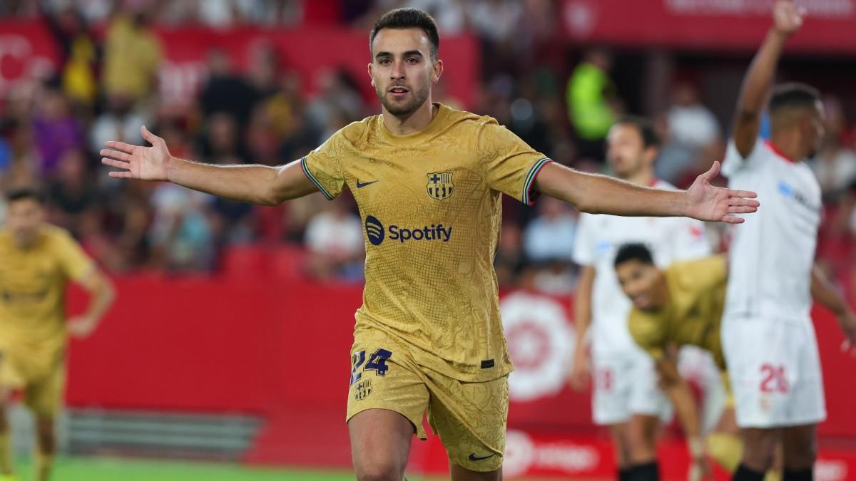 Eric Garcia celebra su gol en Sevilla