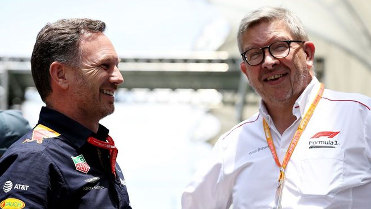 Horner (Red Bull) y Ross Brawn (F1)