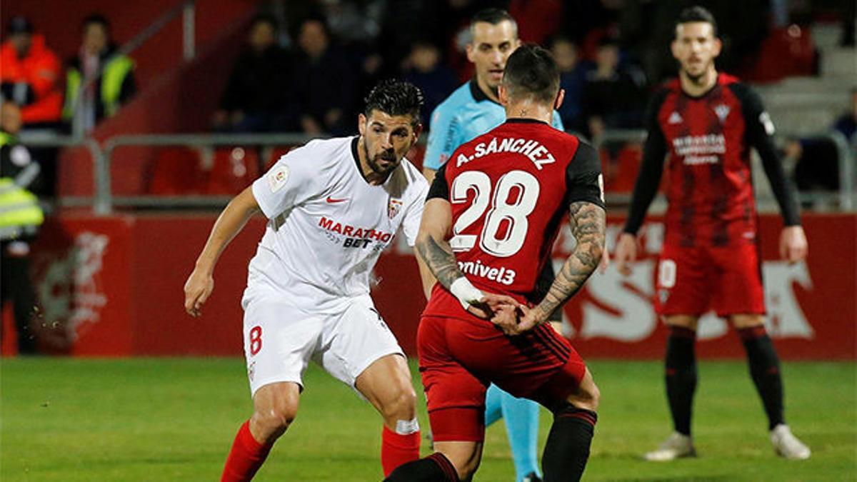 Nolito marcó el único tanto del Sevilla ante el Mirandés