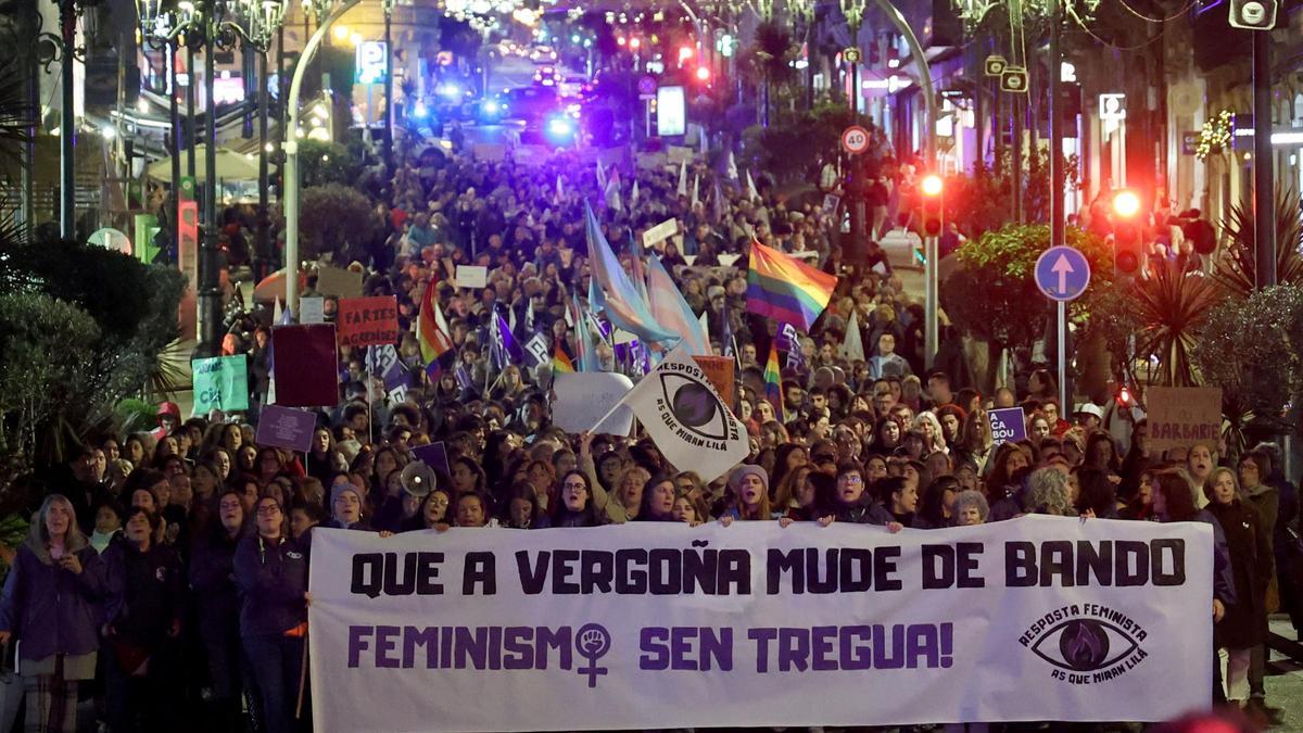 Vigo se manifiesta contra las violencias machistas
