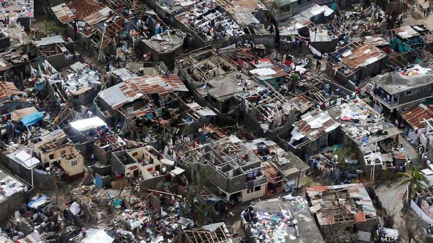 Viviendas destruidas en Haití tras el paso del huracán &#039;Matthew&#039;.