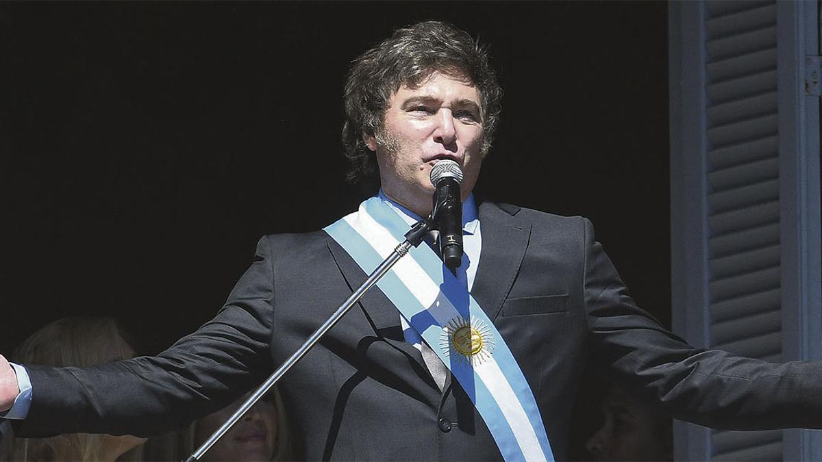 Javier Milei el día de su toma de posesión como nuevo presidente de Argentina