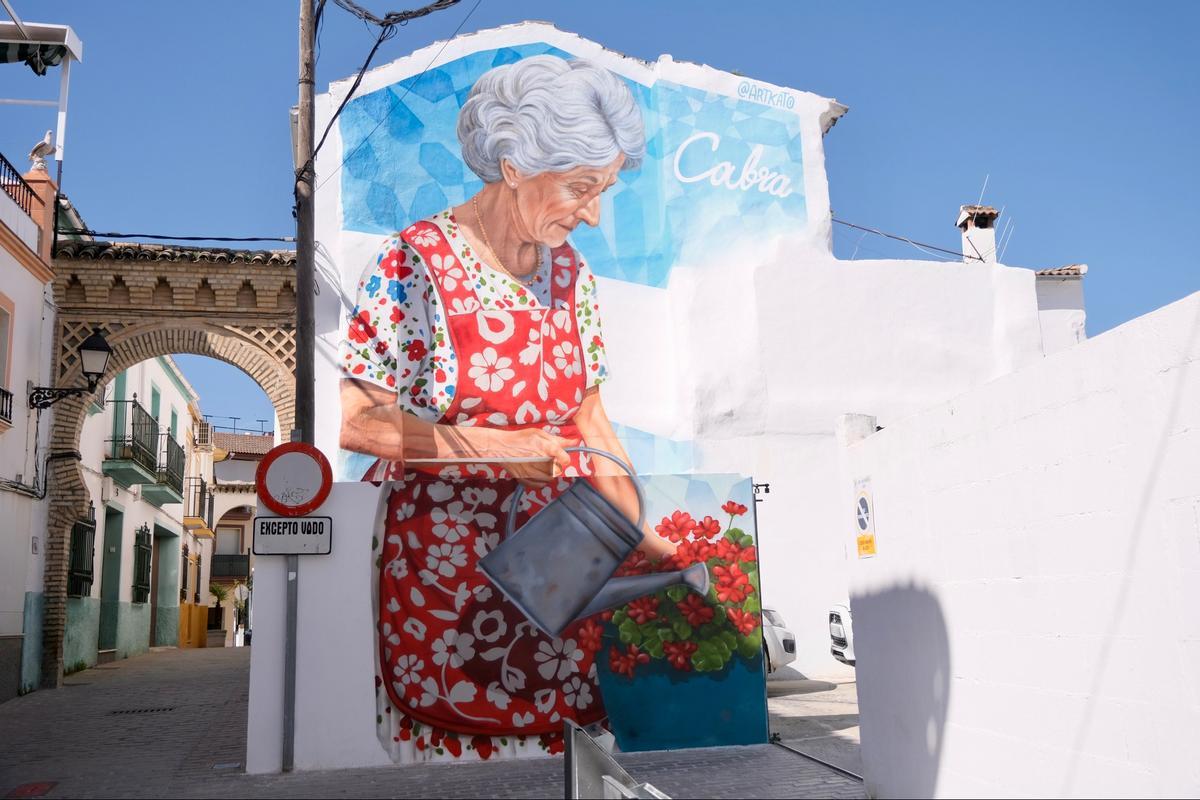 Mural que podrá verde a partir de ahora en el barrio del Cerro de Cabra.