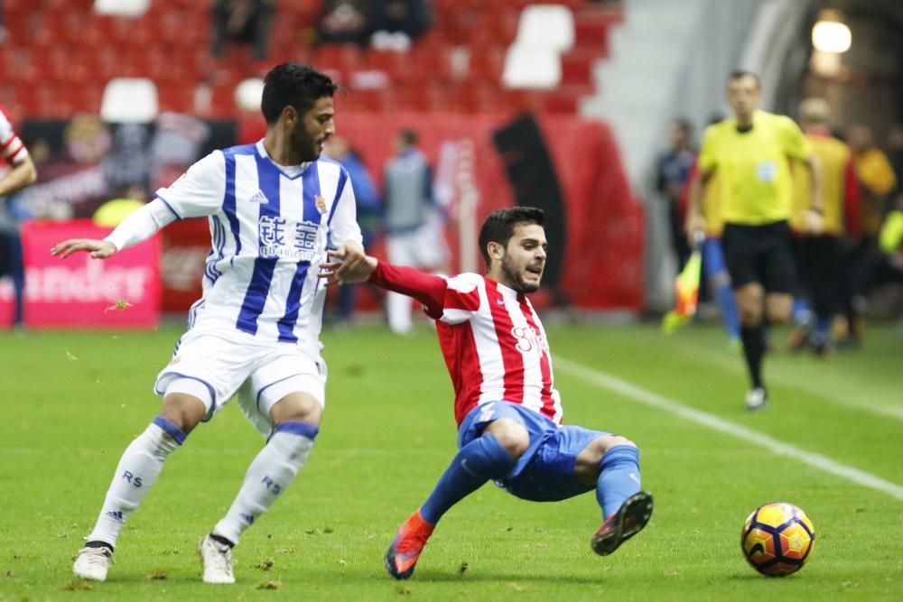 El partido entre el Sporting y la Real Sociedad, en imágenes