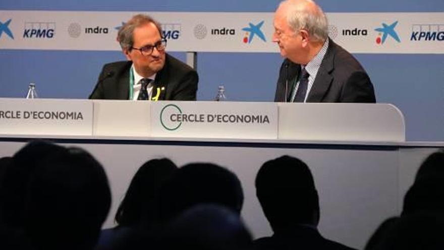 Torra amb el president del Cercle d&#039;Economia, Juan José Bruguera