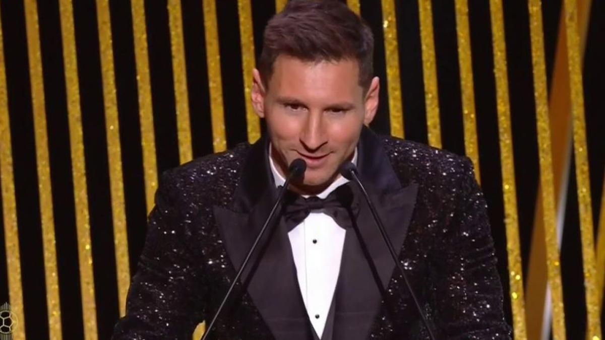 Messi, durante su discurso