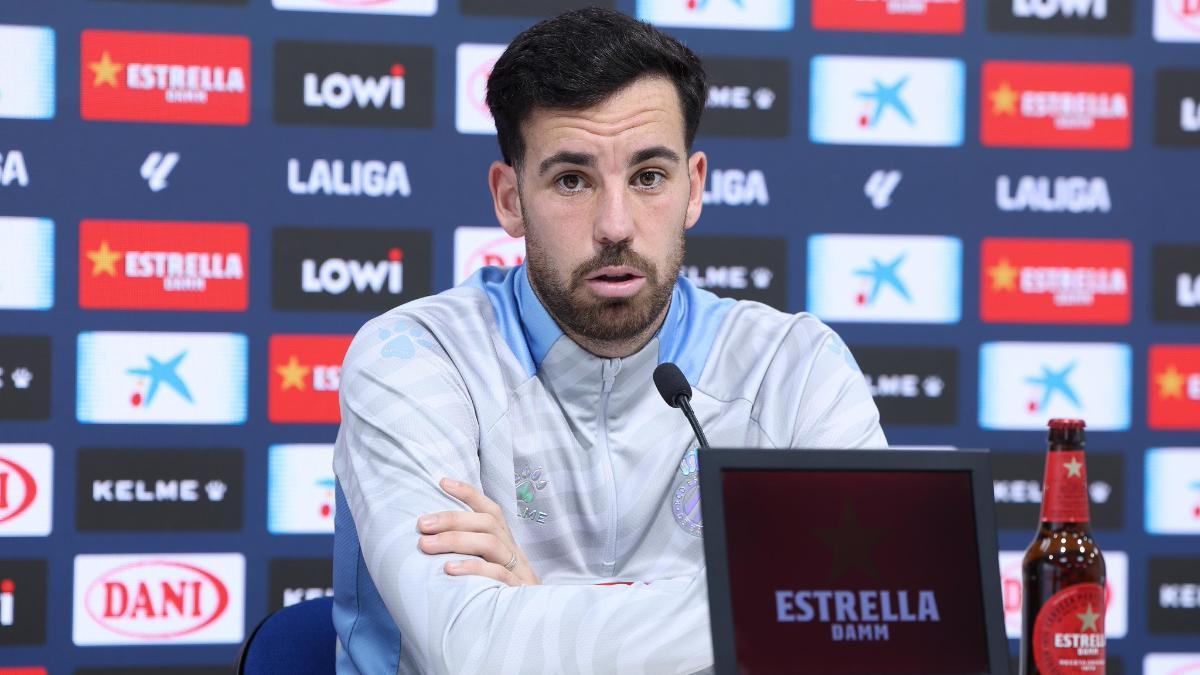 Edu Expósito, en rueda de prensa