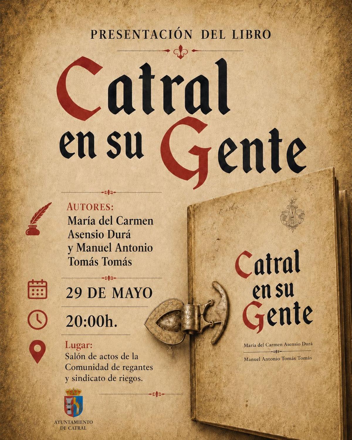 La pesentación del libro será el 29 de mayo en el Salón de actos de la Comunidad de regentes y sindicatos