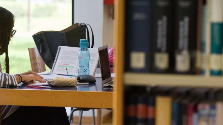 Estudiantes en la biblioteca de la Universidad de Alicante