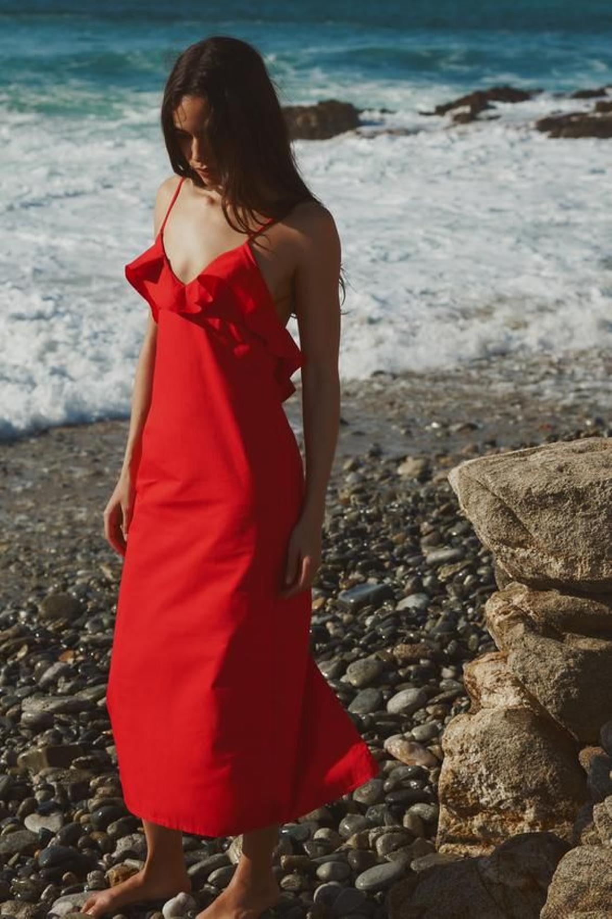 Vestido rojo con volantes