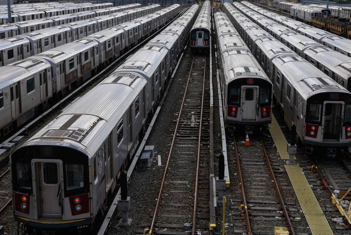 Convois del metro de Nueva York, en una de las terminales de la ciudad