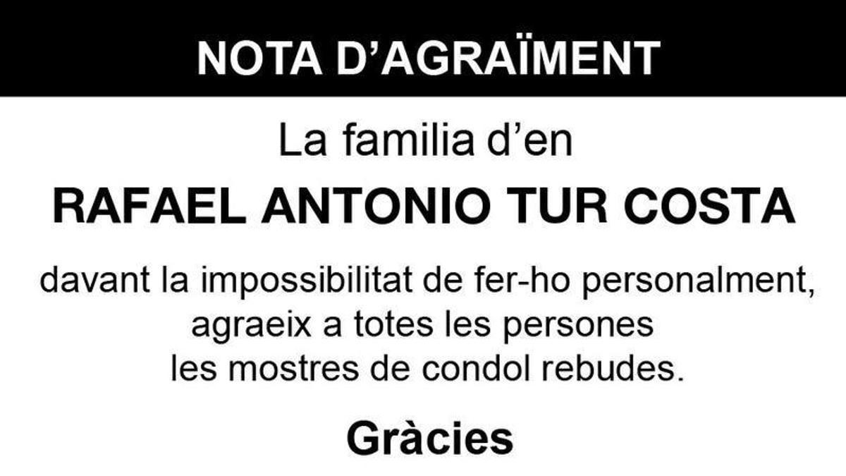 Nota Rafael Antonio Tur Costa