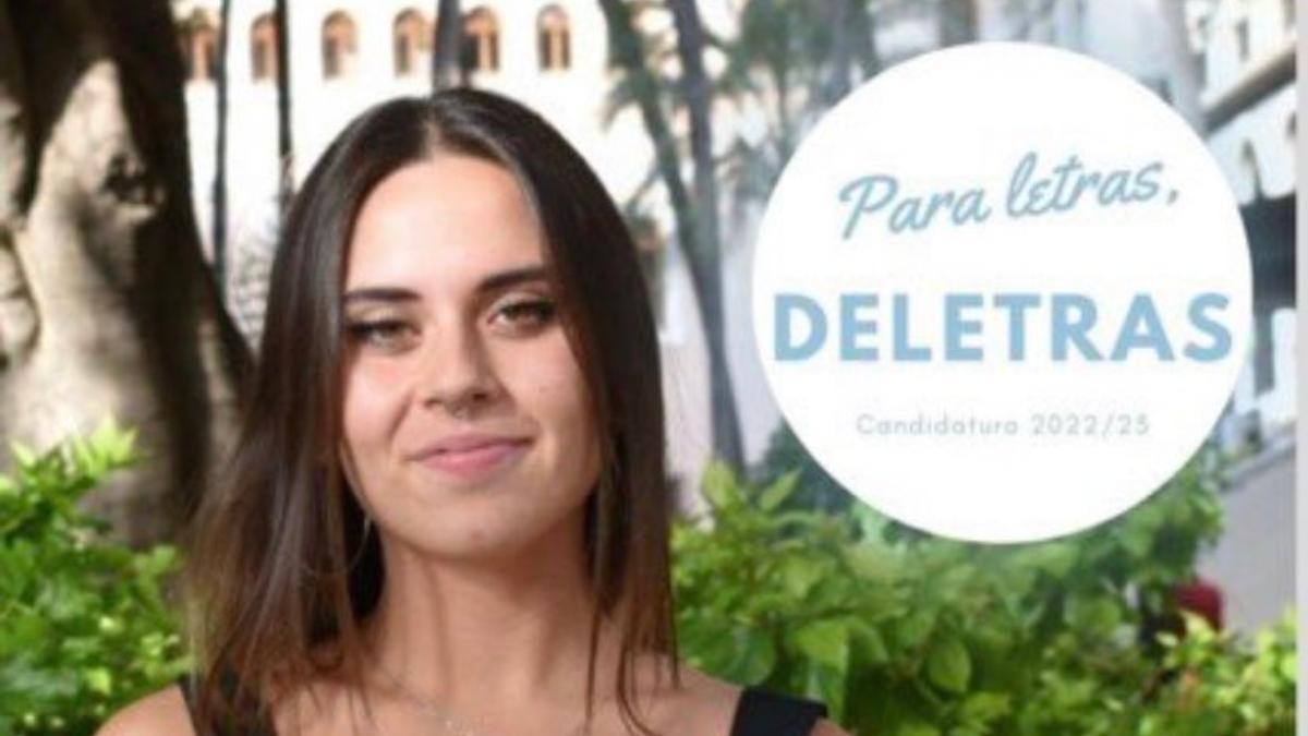 Cartel de la candidatura de Lucía Iniesta a delegada de la Facultad de Letras