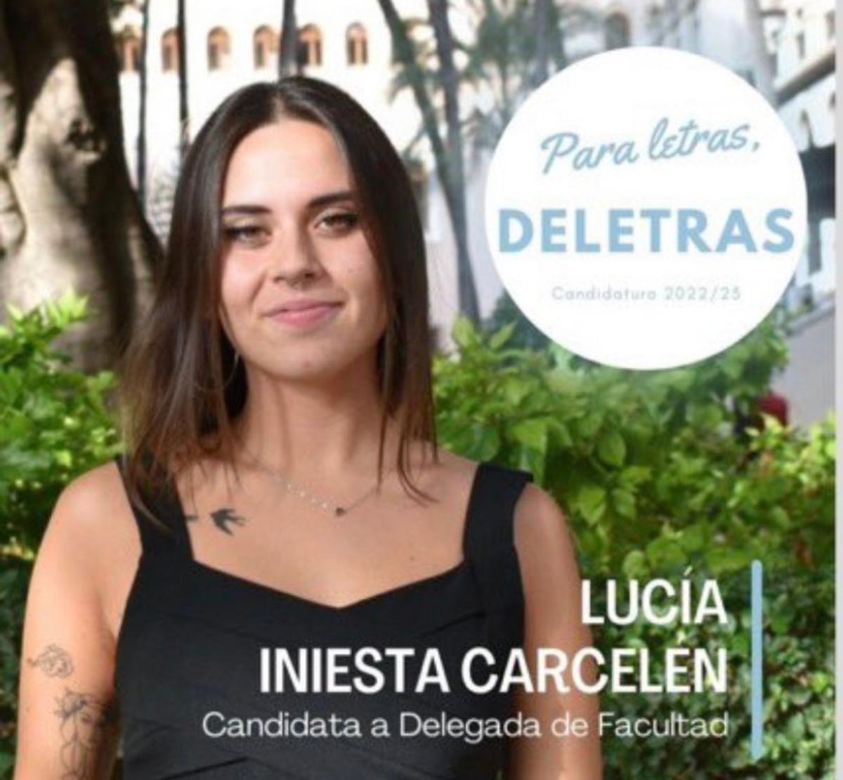 Lucía Iniesta, candidata a delegada de la Facultad de Letras