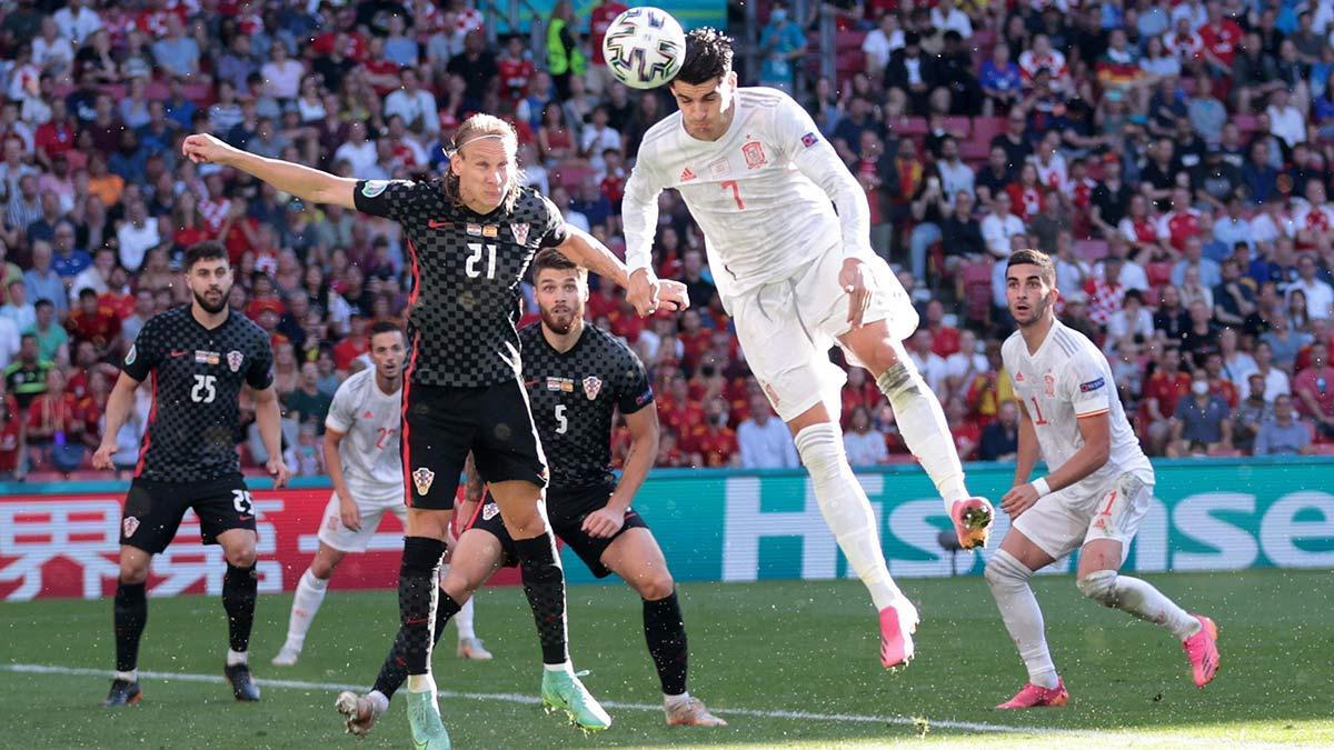 Morata, en una acción del partido