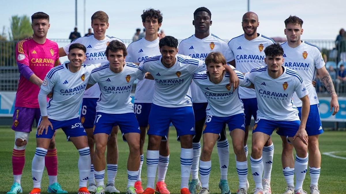 El once del Deportivo Aragón ante el Barakaldo.