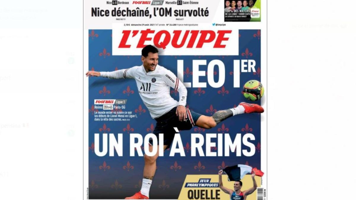 Portada de L'Équipe de este domingo 29 de agosto