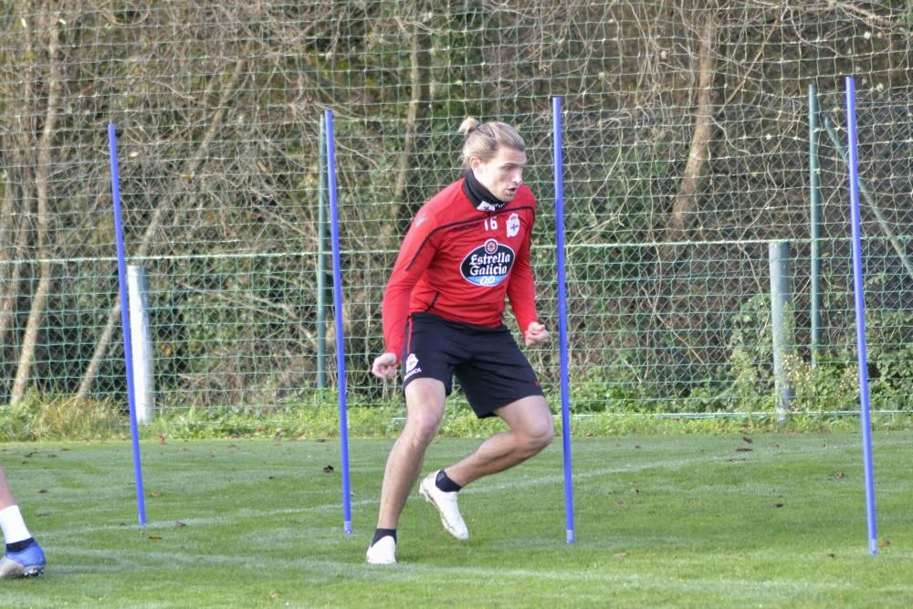 Carlos Fernández, David Simón, Diego Caballo, Gerard Valentín y Fede Cartabia se entrenan al margen del grupo.