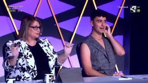 Juanjo Bona, finalista de Operación Triunfo, como jurado invitado junto a la coach vocal Alizia Romero en la Gala 1 de Jotalent 2024, emitido en Aragón TV