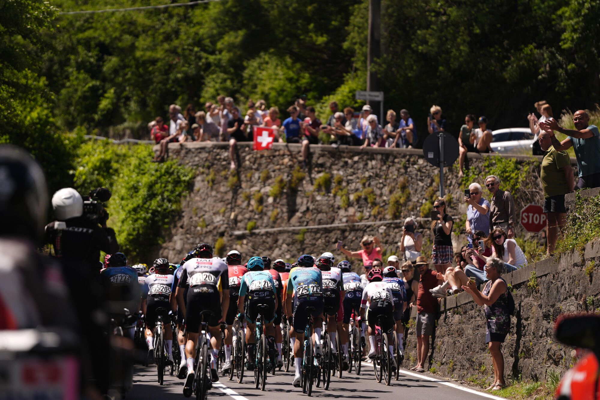 29 May 2025, Italy, Cesano Maderno: The peloton rides during the eighteenth stage of the 108th Giro d'Italia cycling race, 144km from Morbegno to Cesano Maderno. Photo: Fabio Ferrari/LaPresse via ZUMA Press/dpa Fabio Ferrari/LaPresse via ZUMA / DPA 29/05/2025 ONLY FOR USE IN SPAIN. Fabio Ferrari/LaPresse via ZUMA / DPA;sports;cycling;2025 Giro d'Italia - Stage 18;