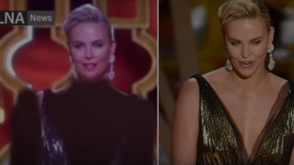 Charlize Theron, con y sin censura iraní.