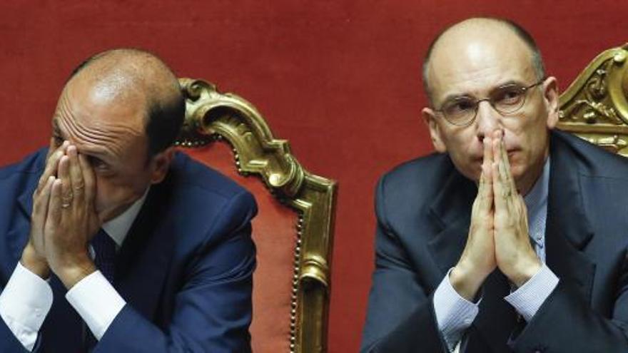 Enrico Letta junto al ministro del Interior, Angelino Alfano.