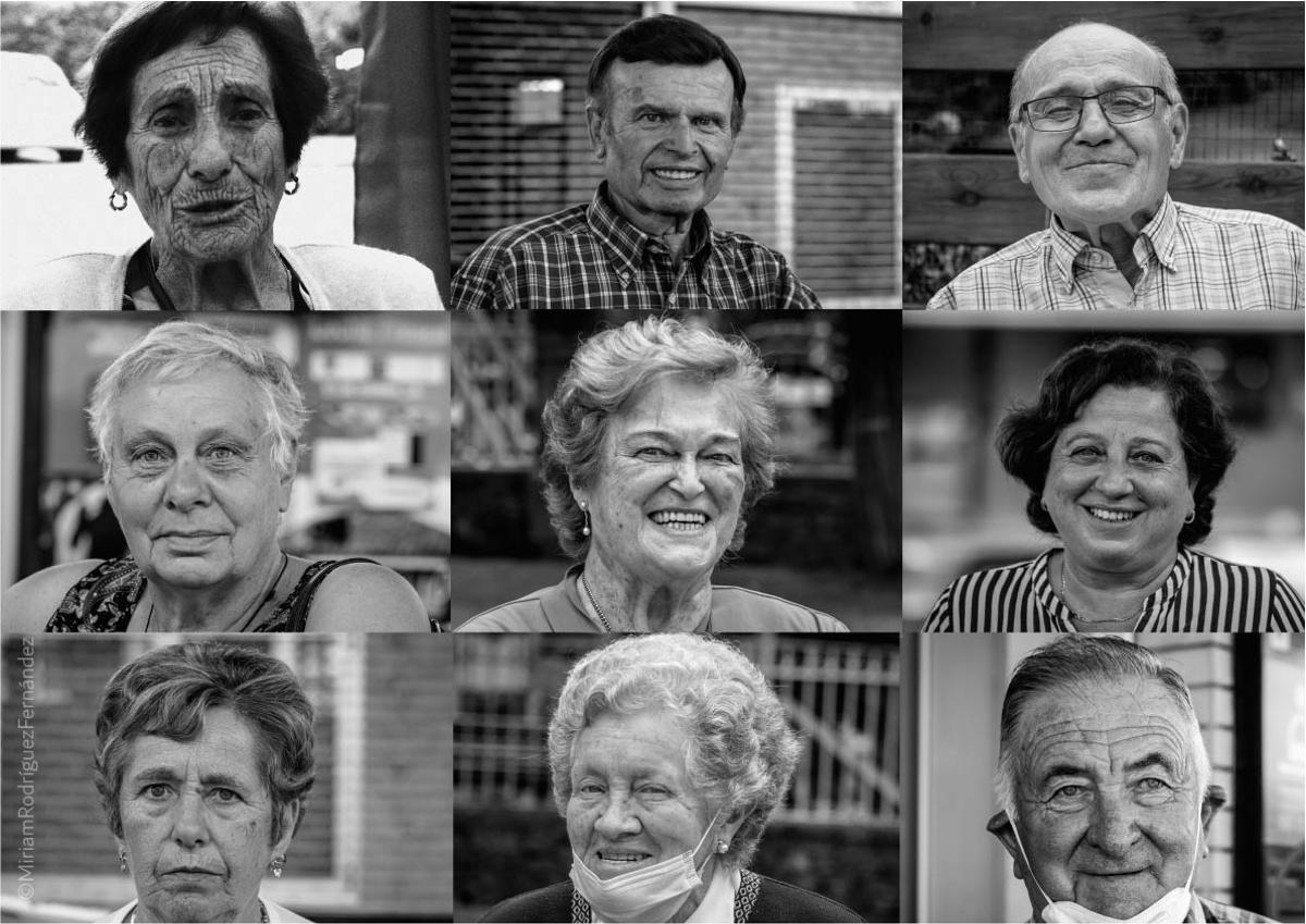 Varios de los retratos de personas de Villaviciosa que componen el trabajo