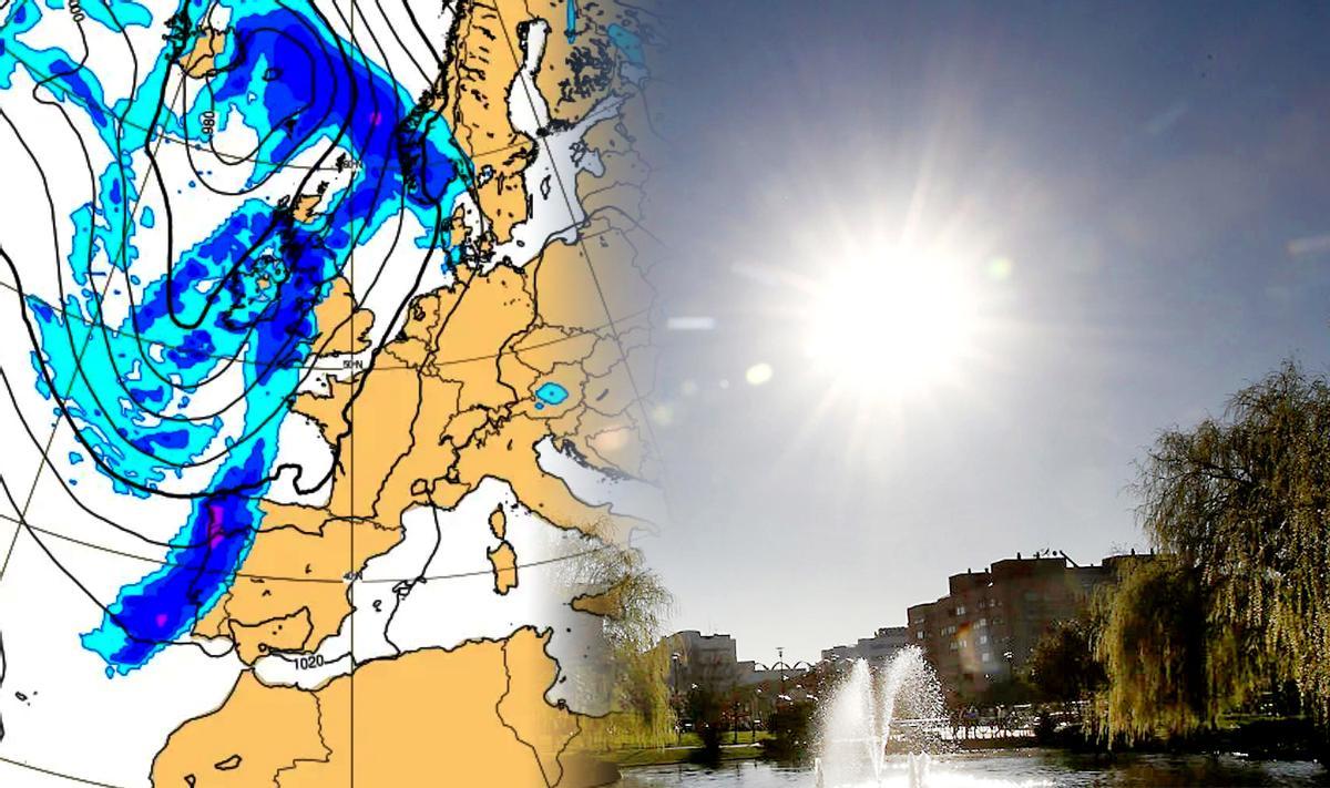Imagen del frente entrando en la península el miércoles 25, afectando también a Andalucía.