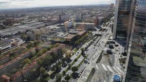 Panorámica desde un edificio de las Cuatro Torres en Madrid.