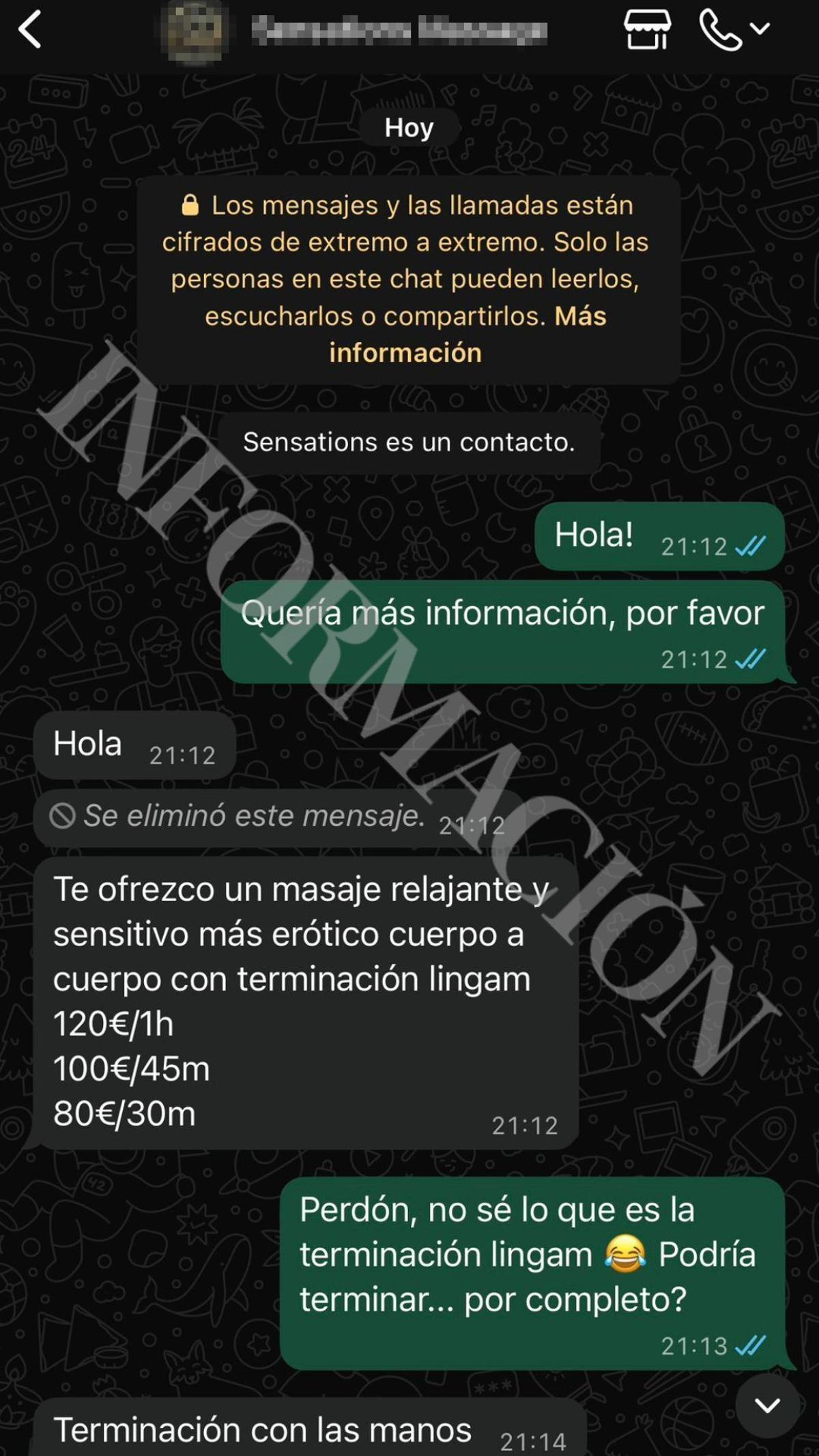 Conversación con el centro de masajes que los vecinos han denunciado en Urbanismo.
