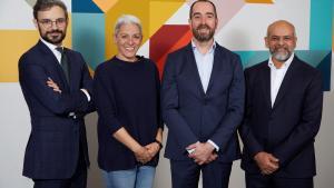 Gerard Caelles (director de negocio), Silvia Frutos (directora tecnológica), Miquel Vila-Perelló (consejero delegado) y Aniz Girach (director médico), de SpliceBio