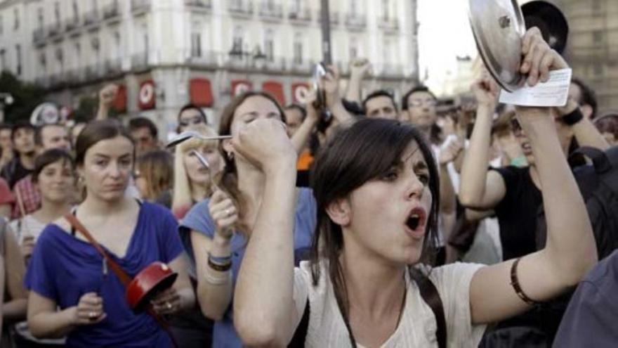 Noche sin incidentes en las protestas de indignados en Madrid y Barcelona